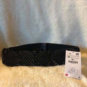 NWT Zara macramé snap belt